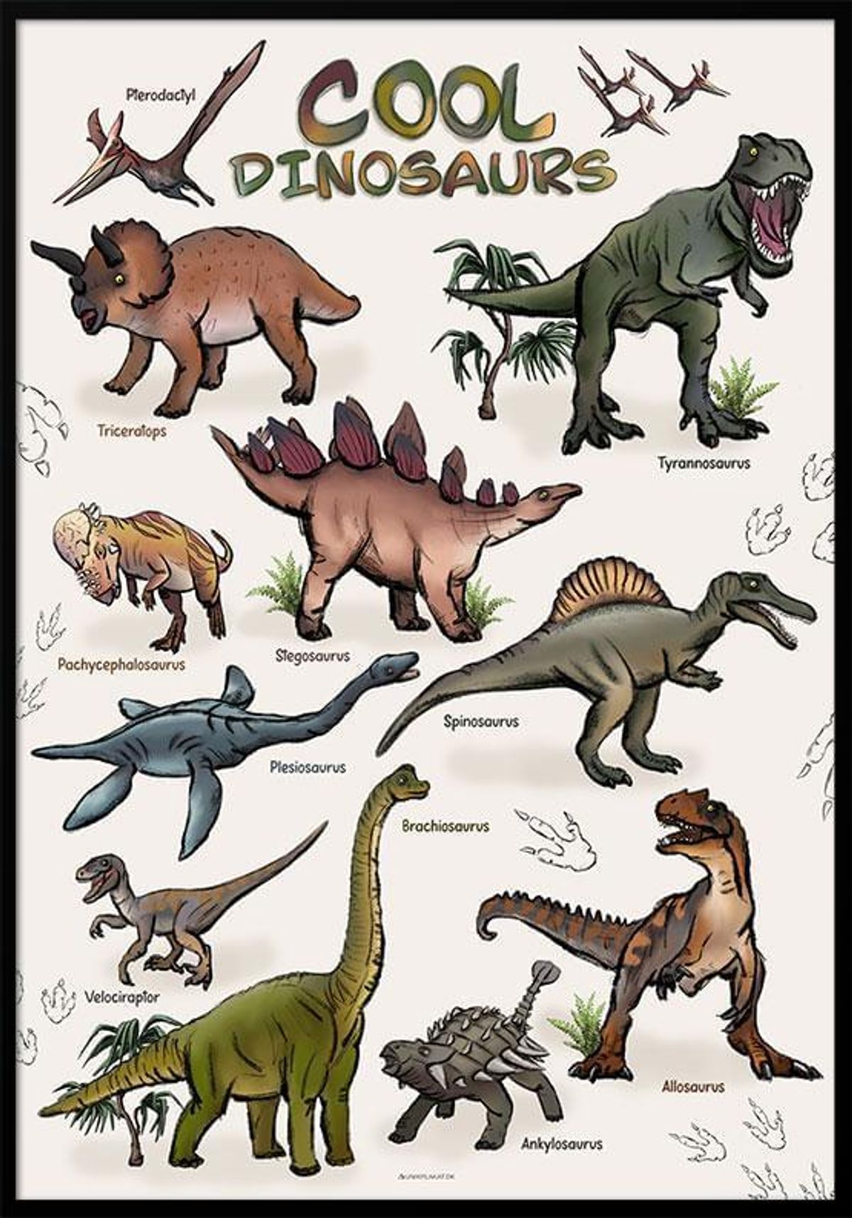 Dinosaurplakat til børn