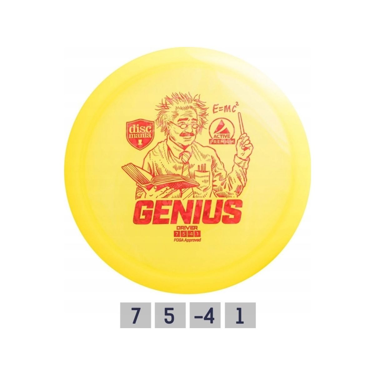 Discgolf Discmania Fairway Driver Genius Active Premium Yellow 7/5/-4/1