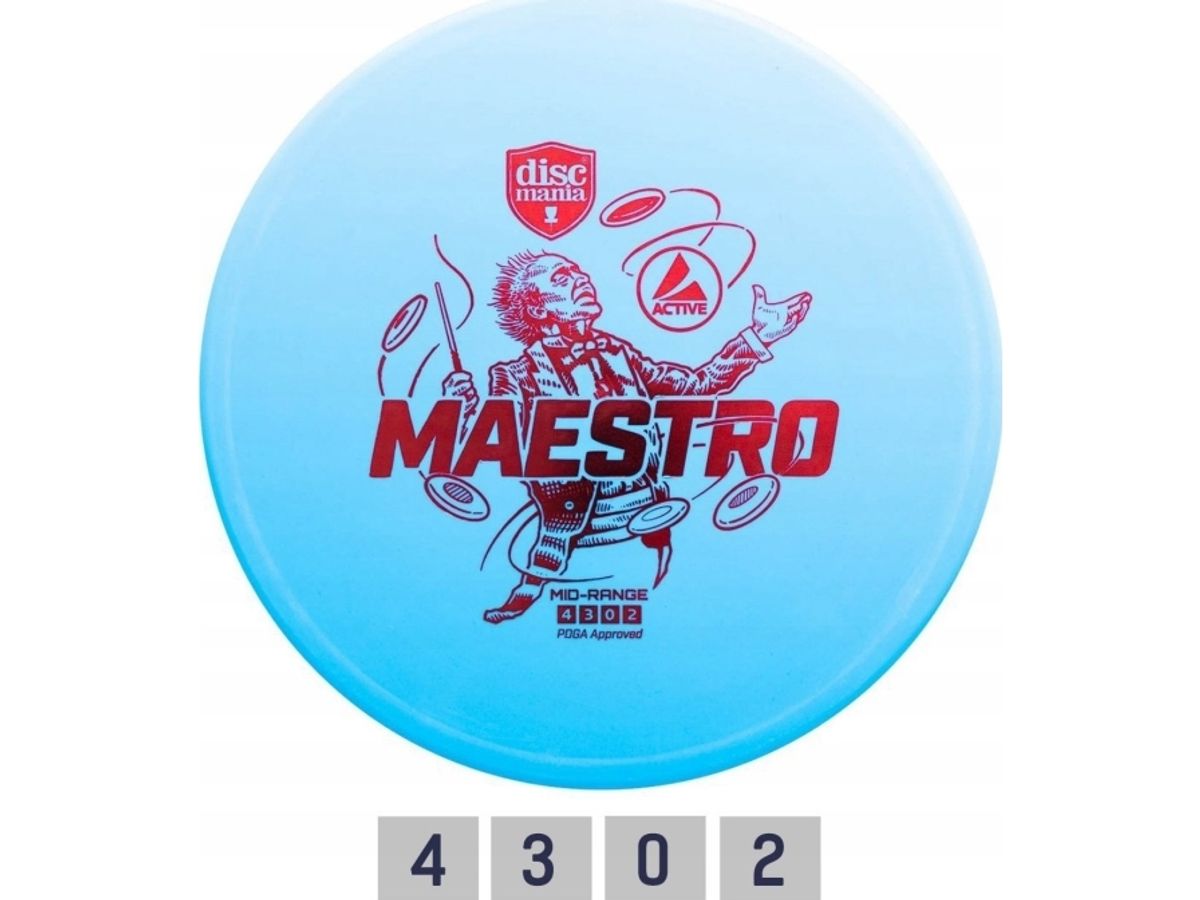 Discmania Blue Discgolf Disk Midrange Driver Maestro Active Lyseblå