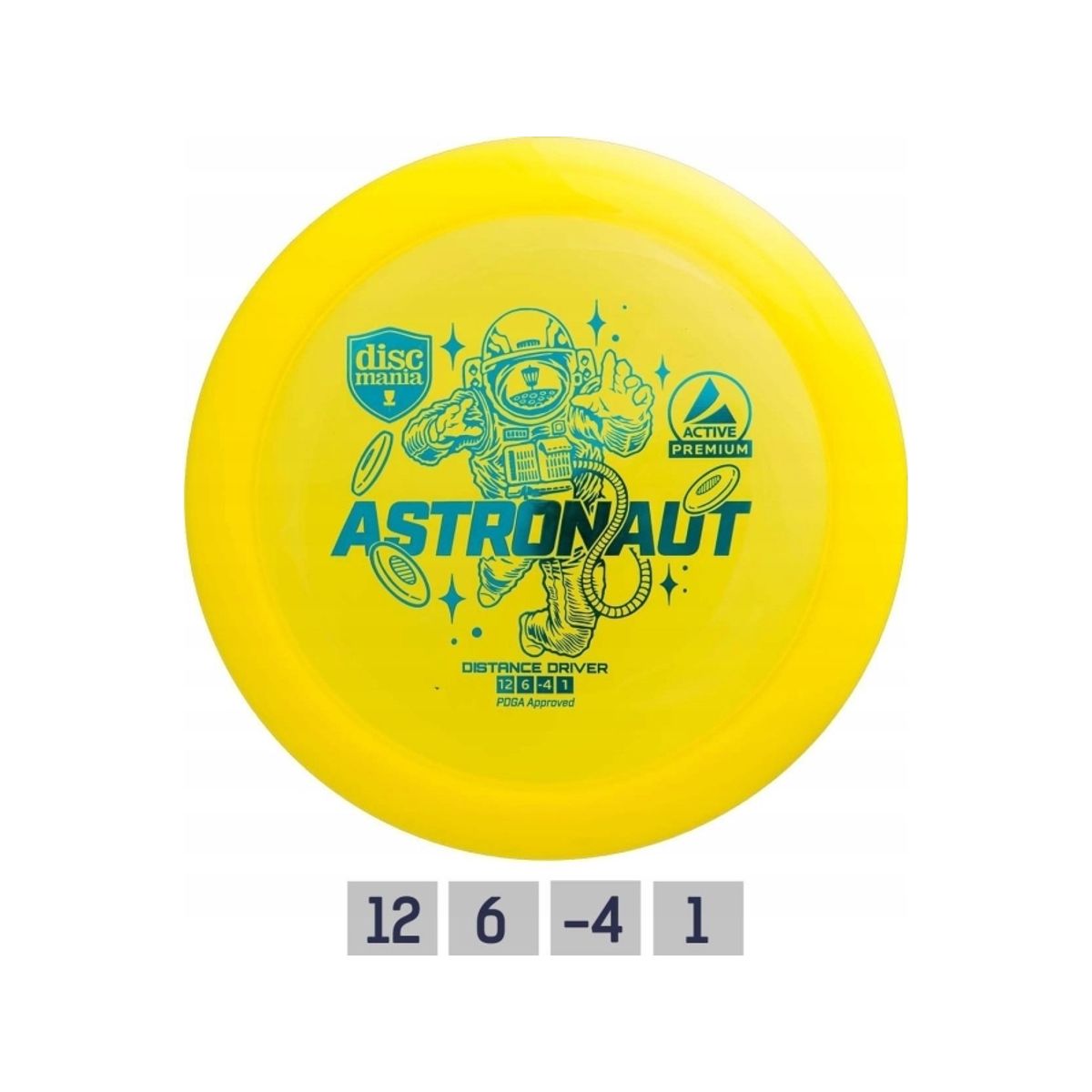 Discmania Discgolf Discmania Distance Driver Astronaut Active Premium Yellow 12/6/-4/1