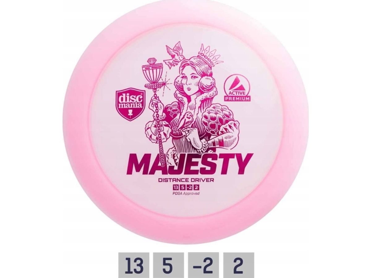 Discmania Pink Diskgolfo Diskas Distance Driver Majesty Active Premium Roin