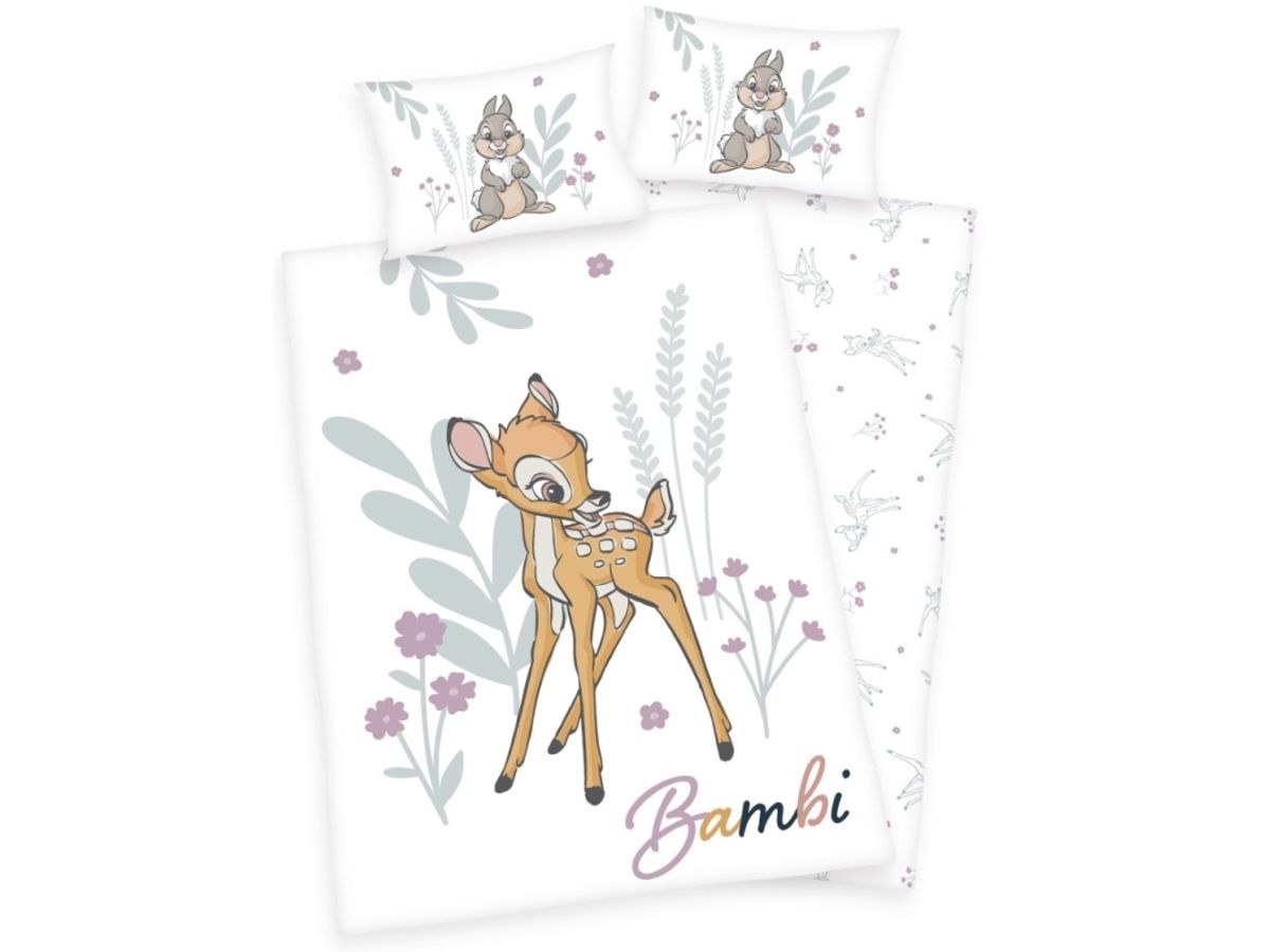 Disney Bambi Sengetøj 100X135 Cm - 100 Procent Bomuld - Green By Oeko-Tex