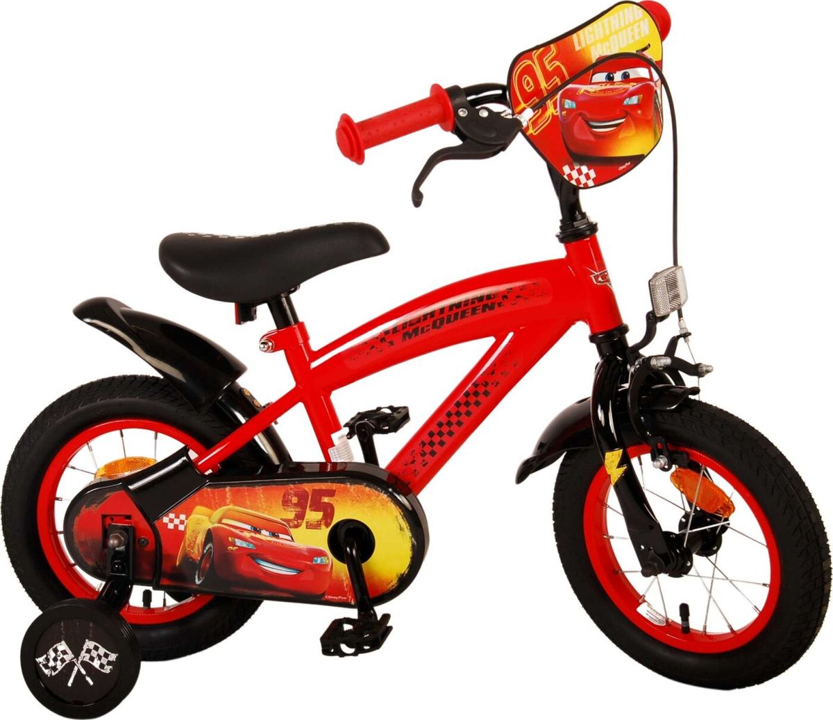 Disney Cars - Børnecykel Med Støttehjul - 12'' - Volare