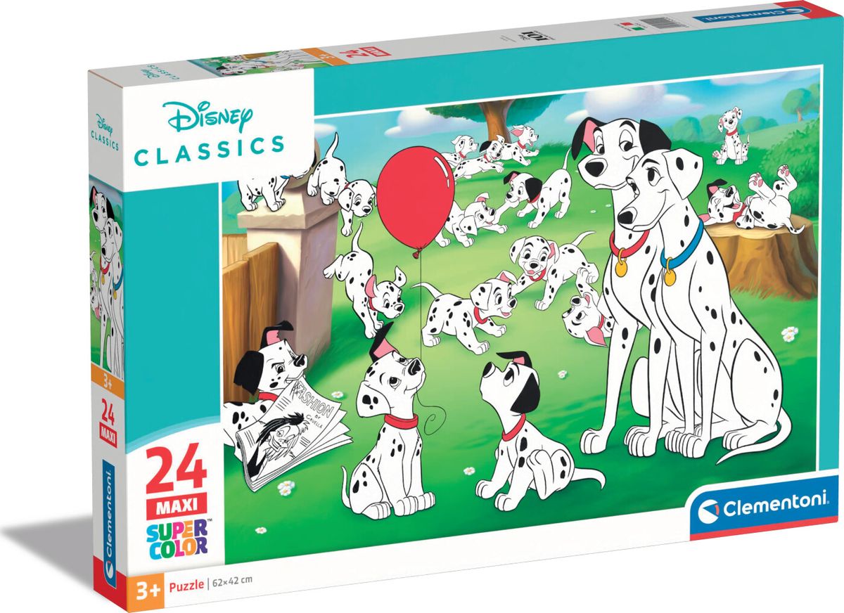 Disney Maxi Puslespil - 101 Dalmatians - Clementoni - 24 Brikker