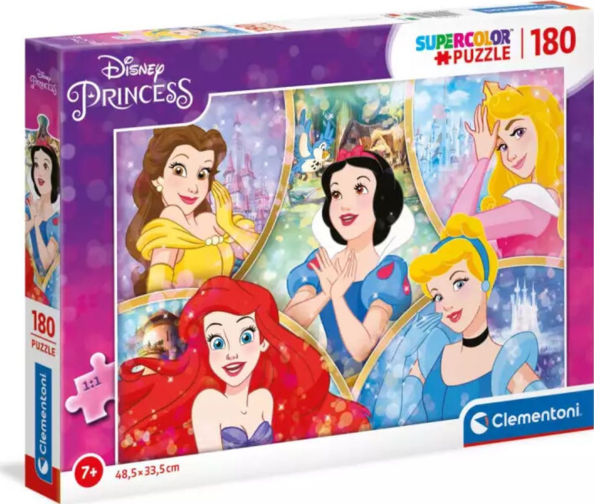 Disney Princess Puslespil - Super Color - 180 Brikker