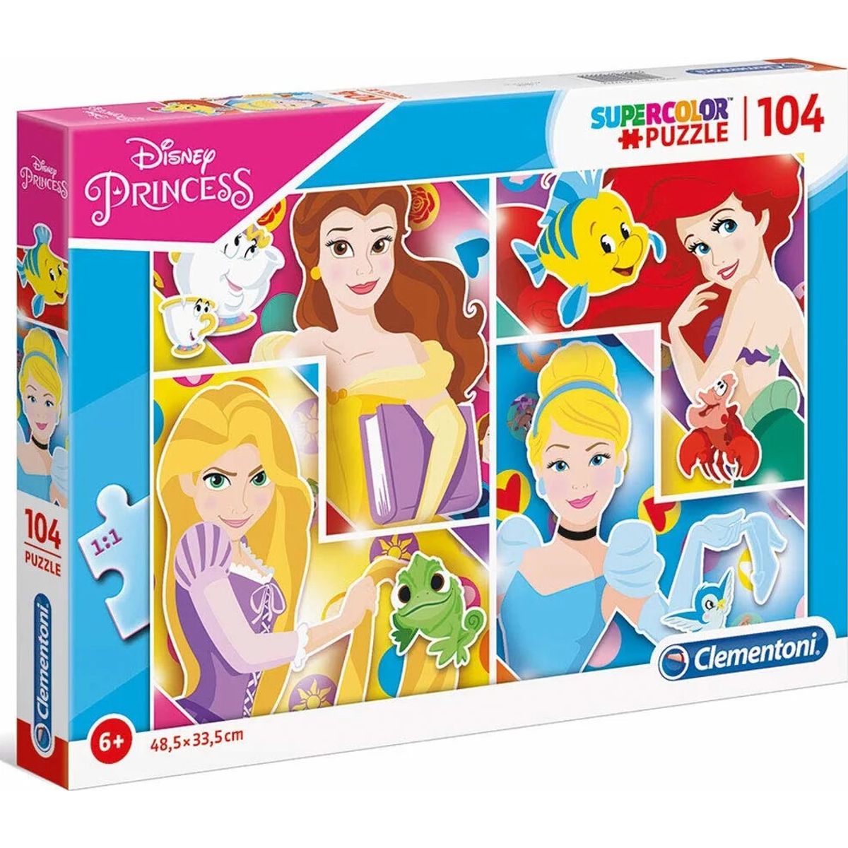 Disney Princess Puslespil - Super Color - Clementoni - 104 Brikker