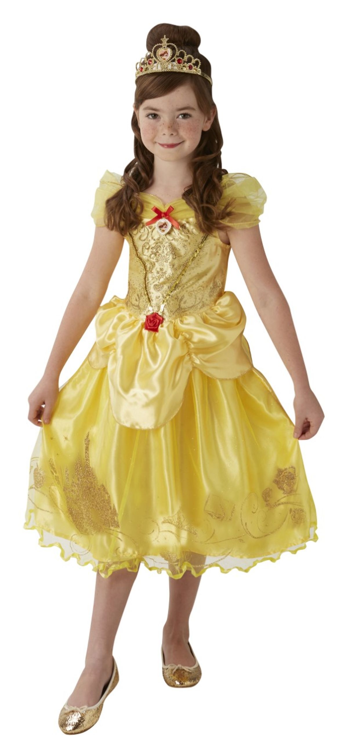 Disney Prinsesse Belle Deluxe Kjole Udklædningstøj (3-9 år)(Str. 104/S)