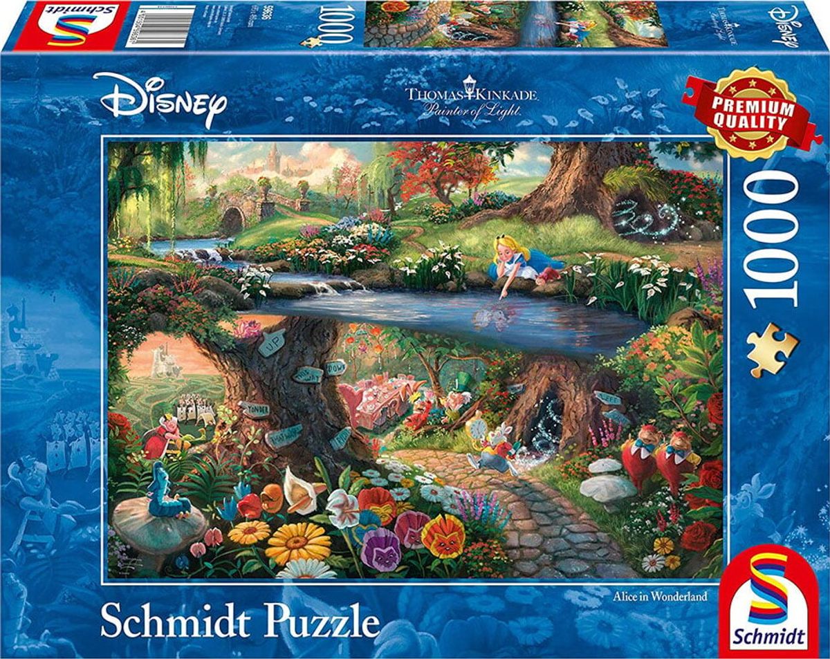 Disney Puslespil - Thomas Kinkade - Alice I Eventyrland - 1000 Brikker - Schmidt