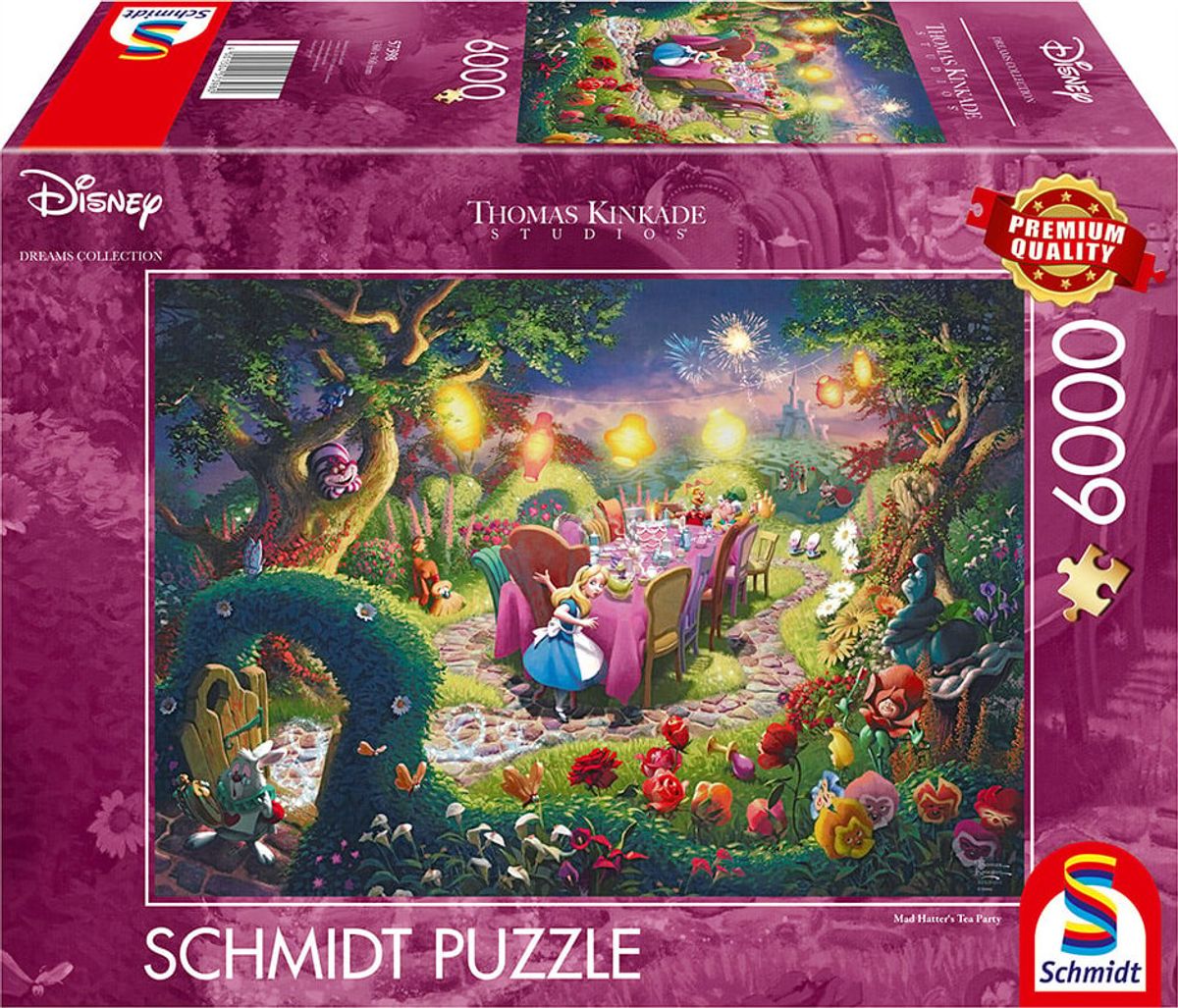 Disney Puslespil - Thomas Kinkade - Alice I Eventyrland - 6000 Brikker - Schmidt