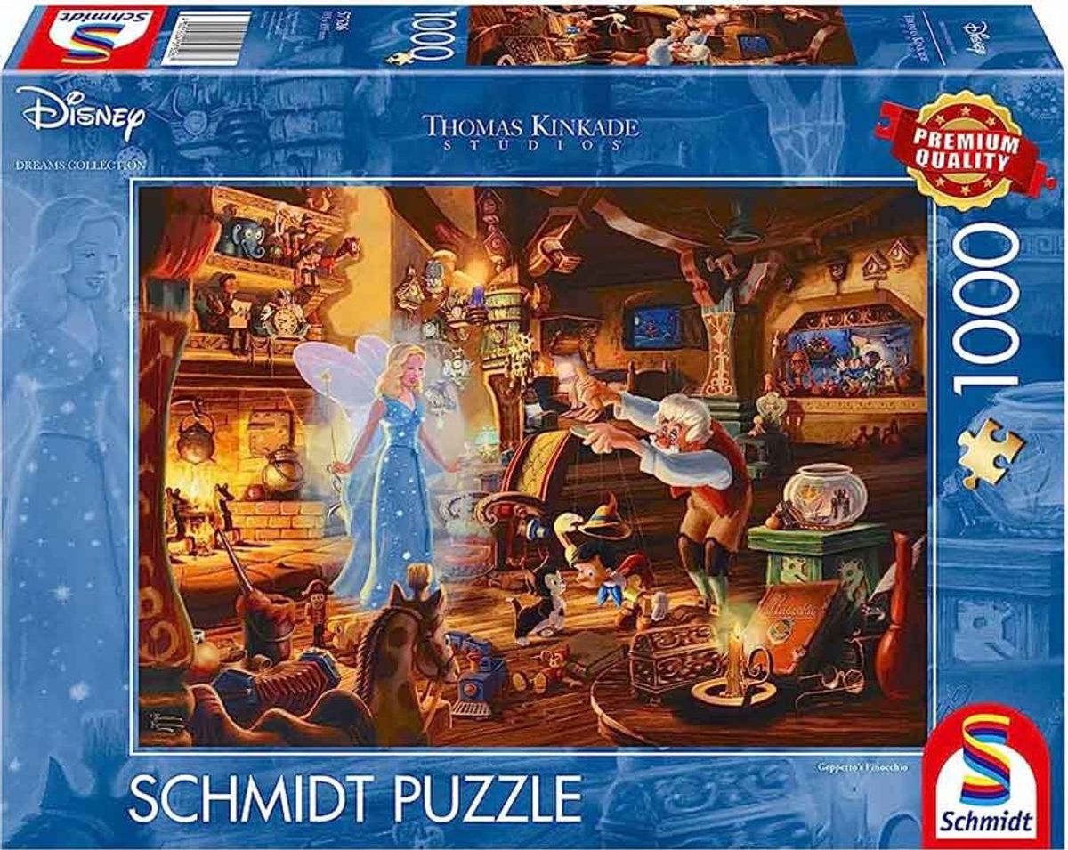 Disney Puslespil - Thomas Kinkade - Pinocchio - 1000 Brikker - Schmidt