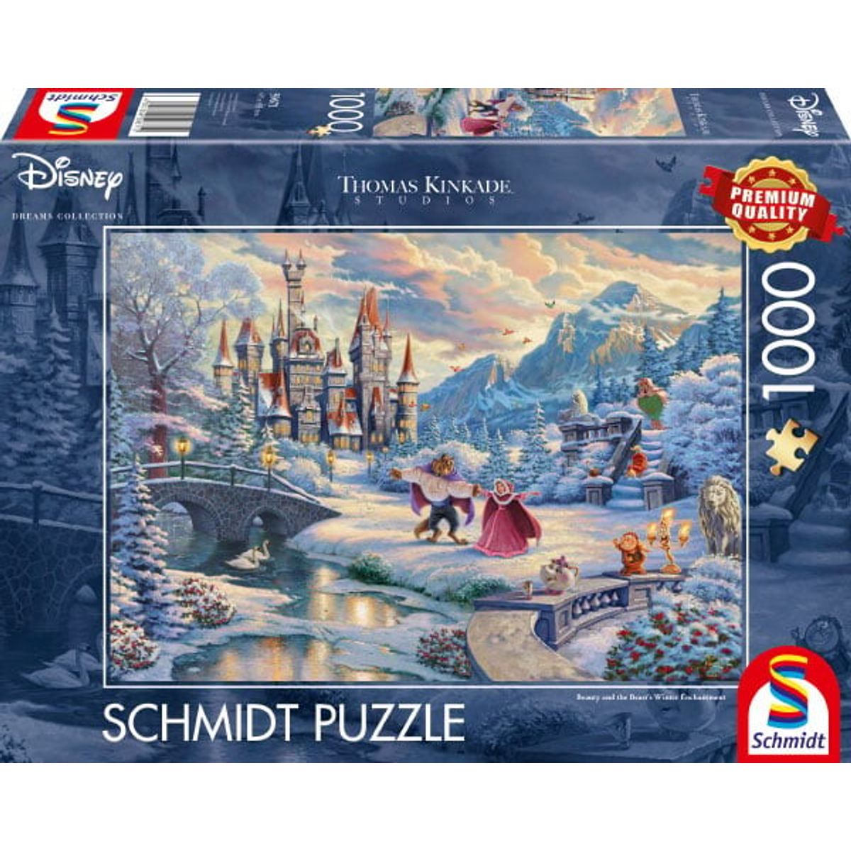 Disney Puslespil - Thomas Kinkade - Skønheden Og Udyret - 1000 Brikker - Schmidt