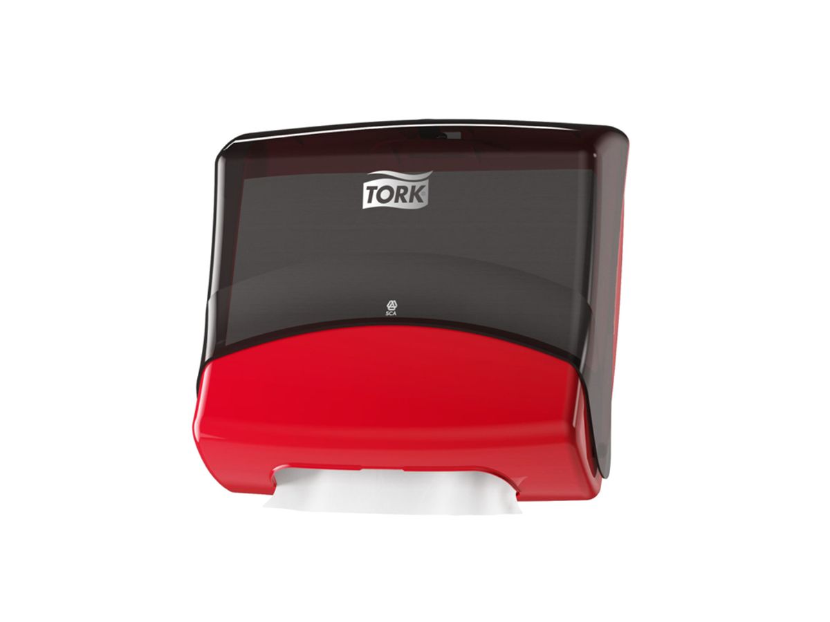 Dispenser Tork W4 654008 Sort/rød - Kræver Tork Dispenser Aftal