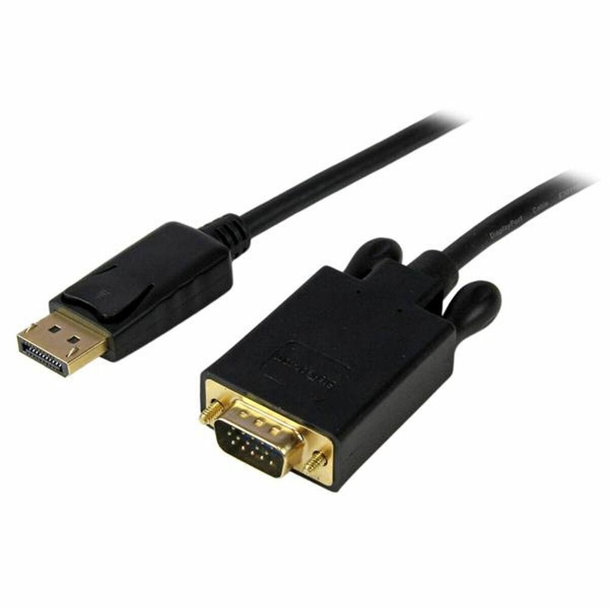 DisplayPort til VGA-adapter Startech DP2VGAMM6B (1,8 m) Sort 1.8 m