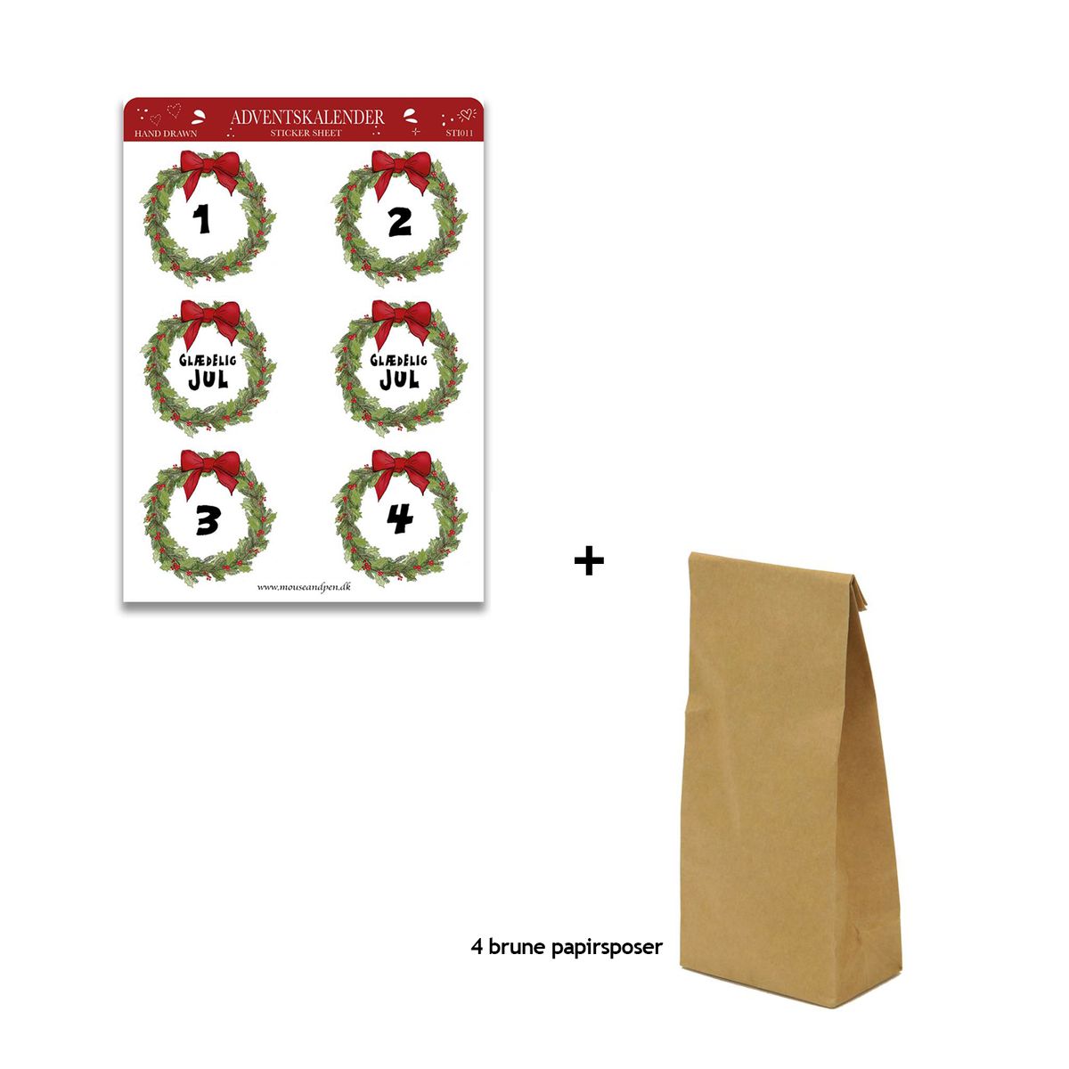 DIY - Adventskalender Stickers og Gaveposer