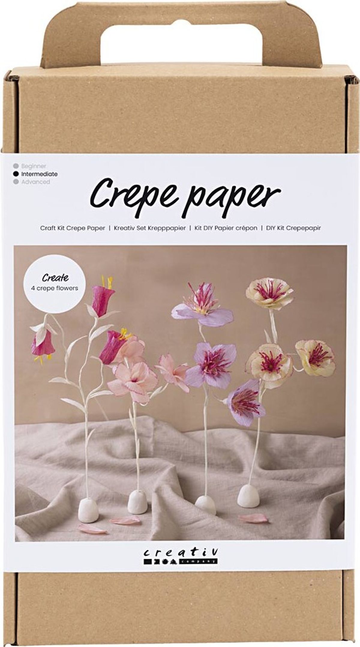 Diy Kit Crepepapir - Blomster - Pastelfarver