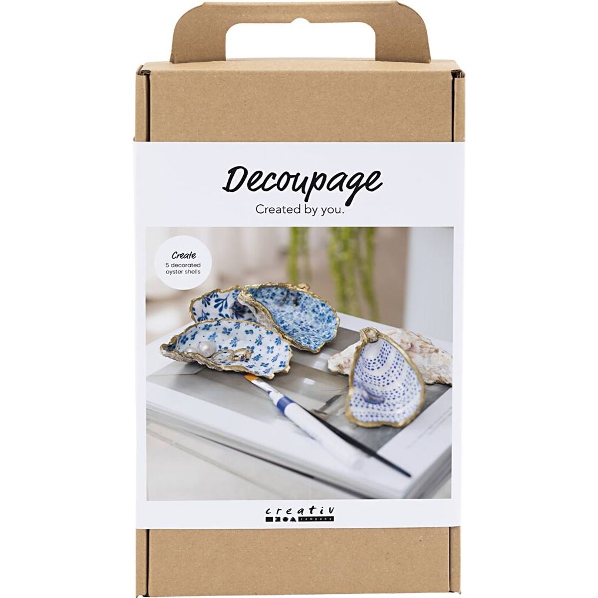 Diy Kit Decoupage - østersskaller - Blå