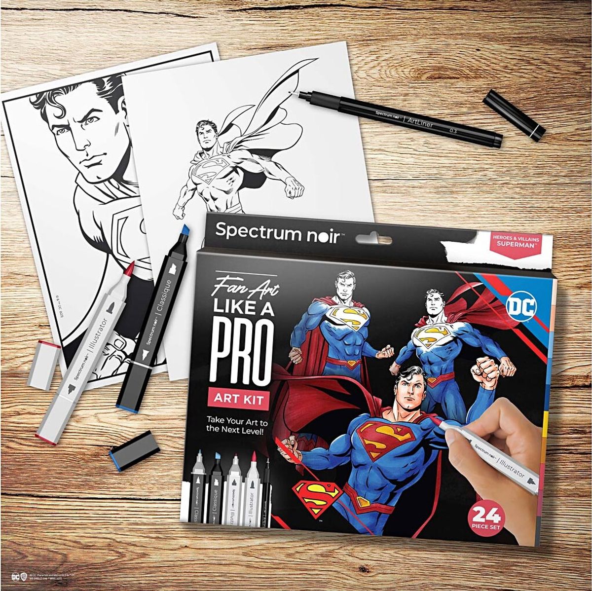 Diy Kit Illustration - Superman - Assorterede Farver