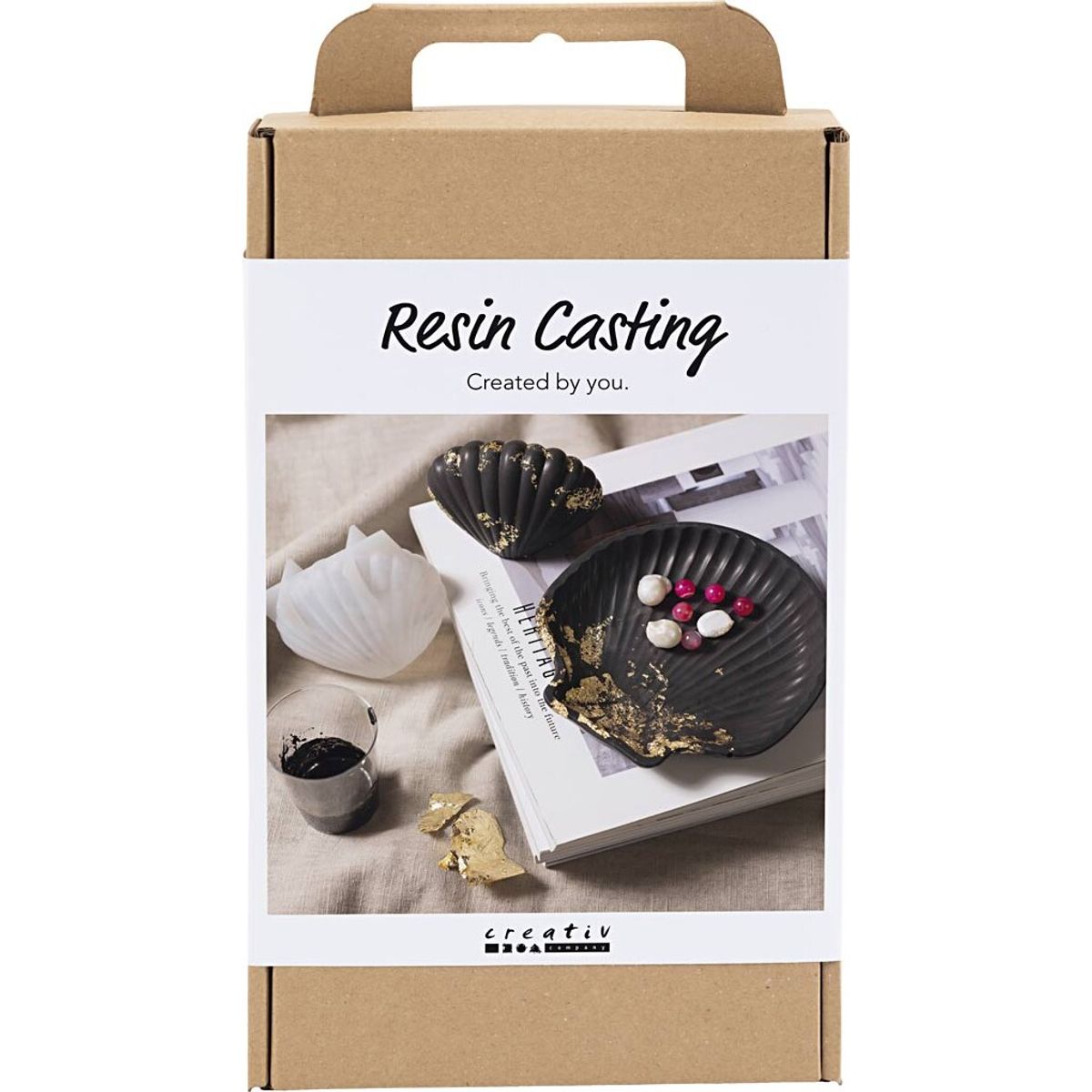 Diy Kit Resin Støbning - Musling - Sort - Guld