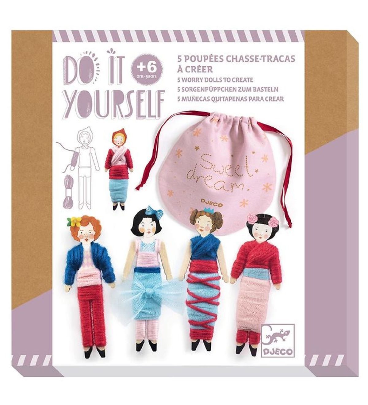 Djeco Kreasæt - Worry Dolls DIY - Sweet Night