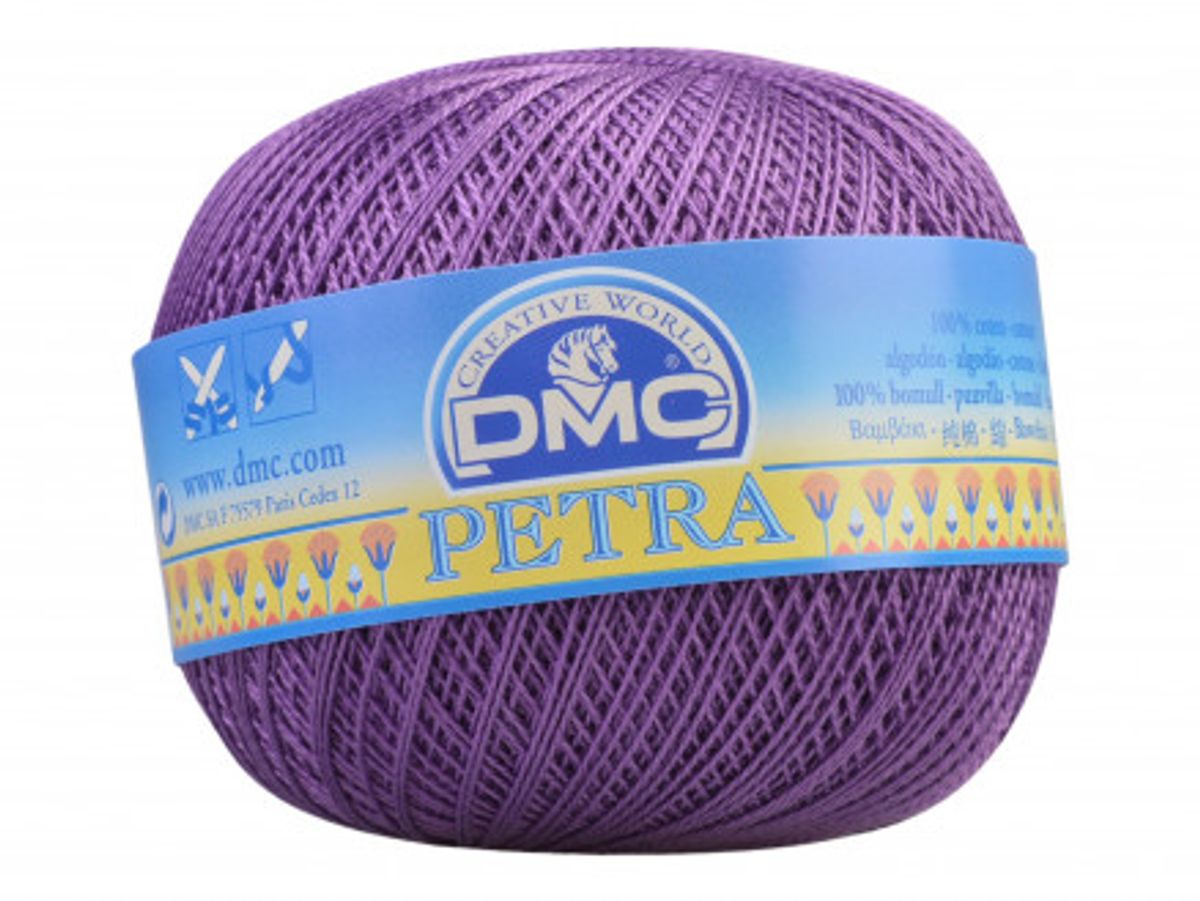 DMC Petra nr. 8 Hæklegarn Unicolor 53837 Lilla