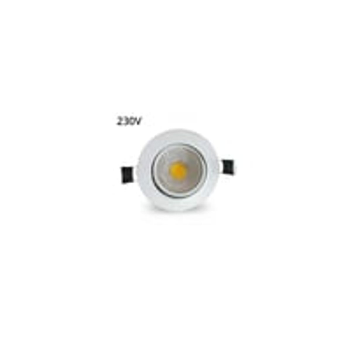 Dmpbar 3W LED indbygningsspot - Hul: 7-8 cm, Ml: 8,5 cm, hvid kant, 230V, erstatter 45W