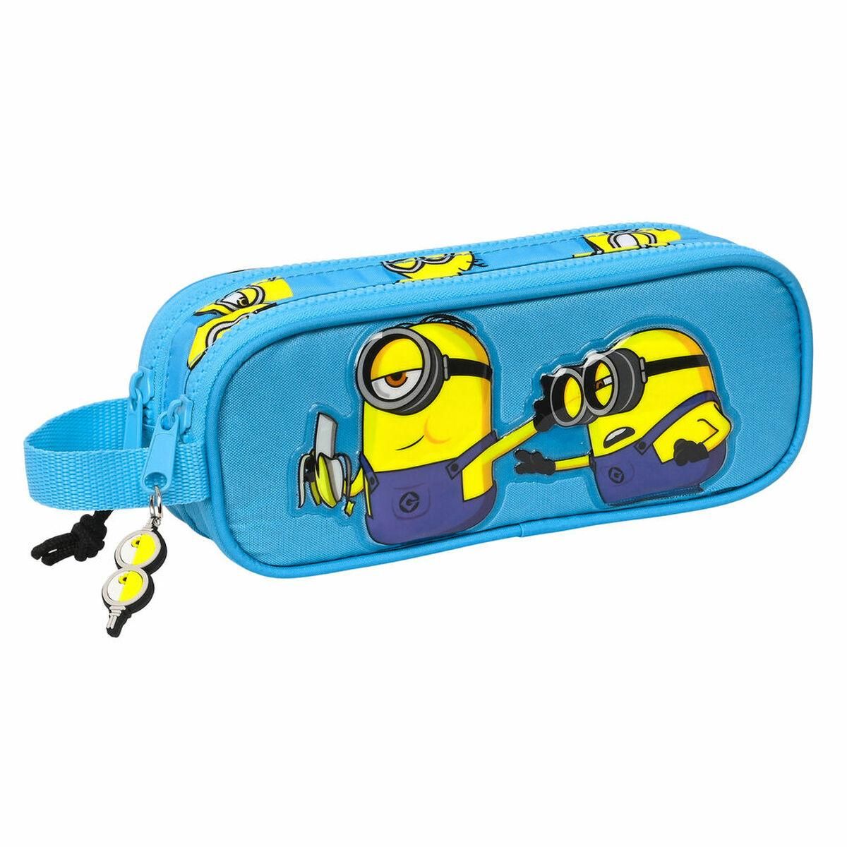 Dobbelt carry-all Minions Minionstatic Blå (21 x 8 x 6 cm)