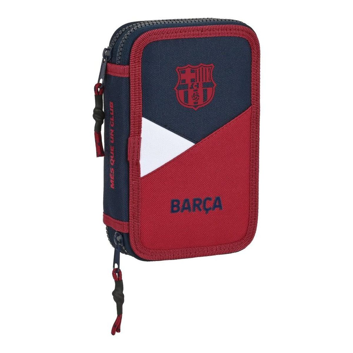 Dobbelt penalhus F.C. Barcelona Corporativa Blå Rødbrun 12.5 x 19.5 x 4 cm (28 Dele)