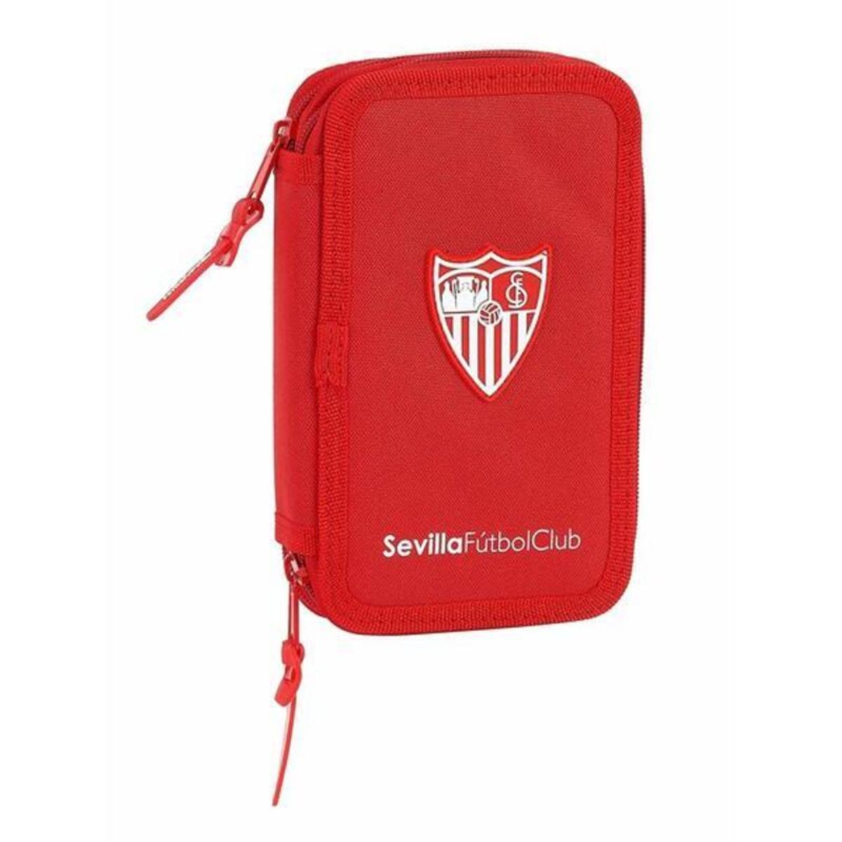 Dobbelt penalhus Sevilla Fútbol Club M854 Rød 12.5 x 19.5 x 4 cm (28 Dele)