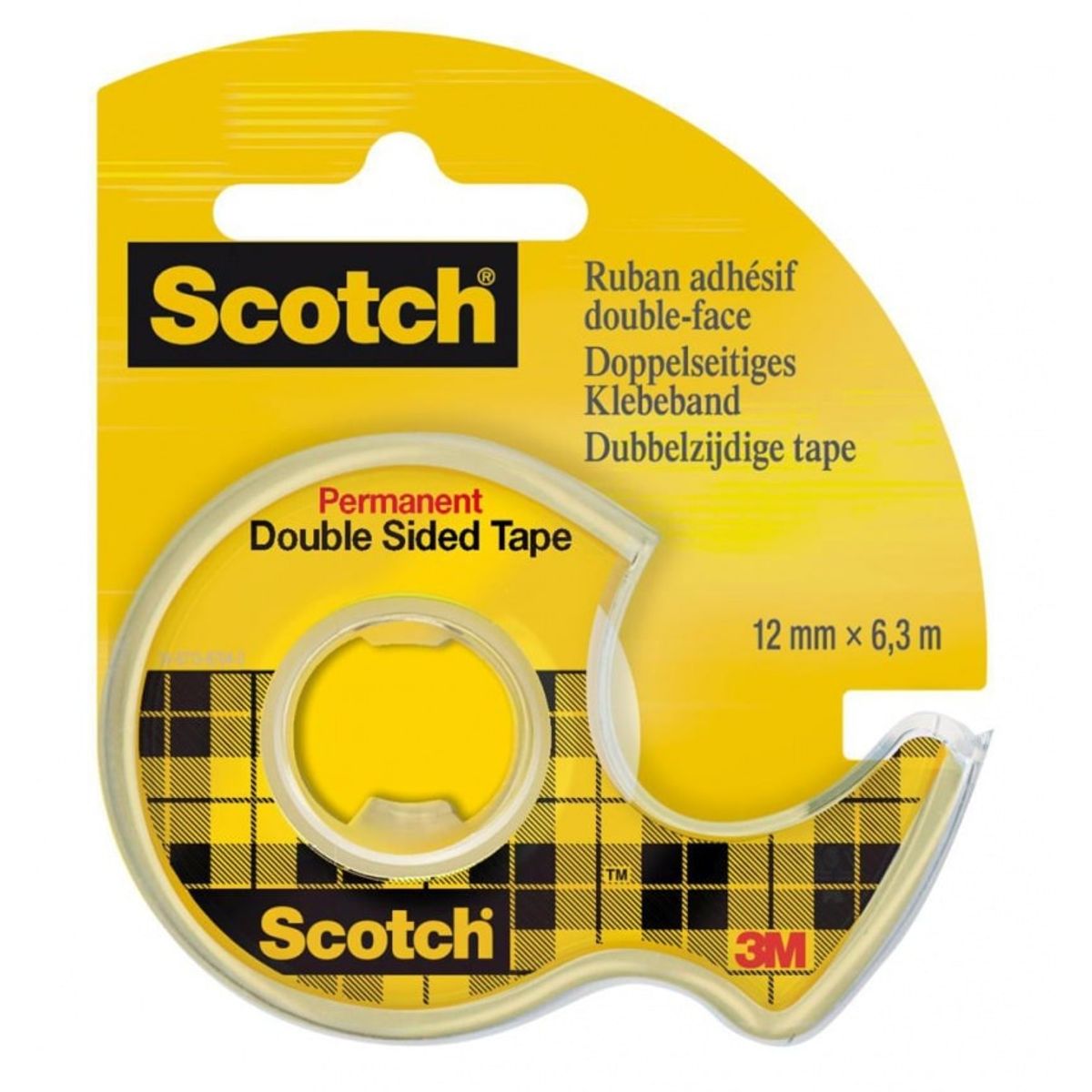 Dobbeltklæbende kontortape SCOTCH® dispenser 12mm 6.3m.