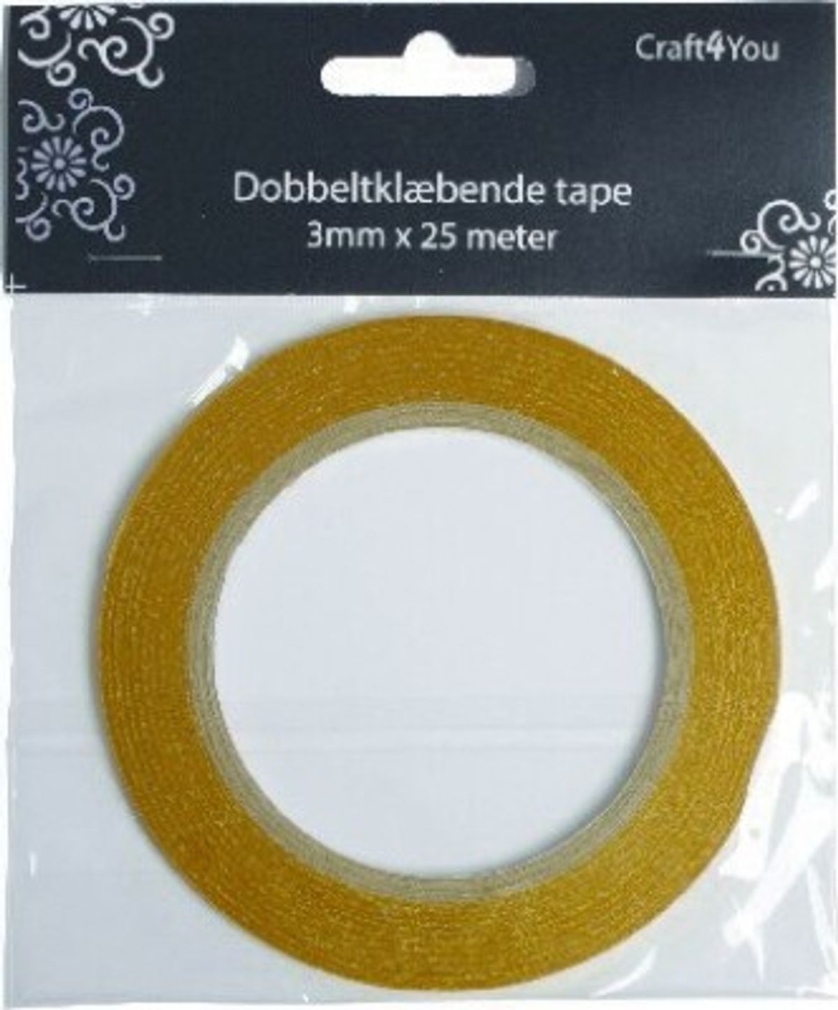 Dobbeltklæbende Tape 3mmx25m - Syrefrit - Paper Line