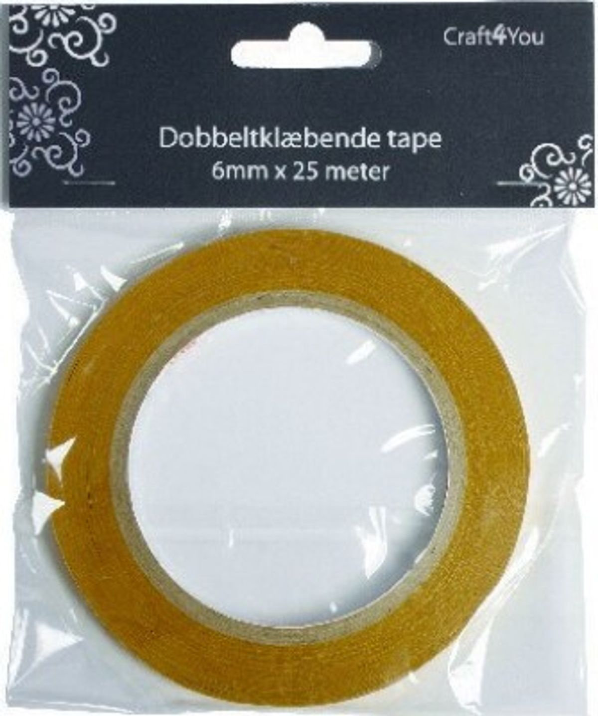 Dobbeltklæbende Tape 6mmx25m - Syrefrit - Paper Line