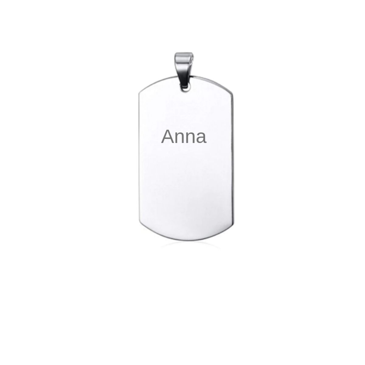 Dogtag i sølvtonet med gravering