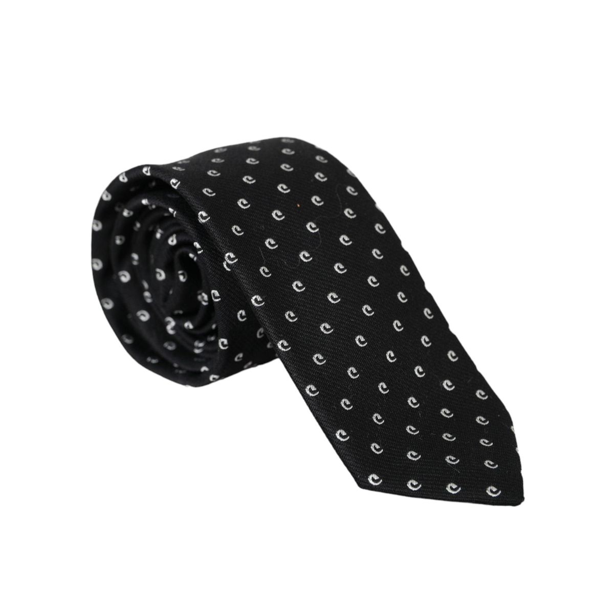 Dolce & Gabbana Black Logo Cotton Blend Adjustable Tie