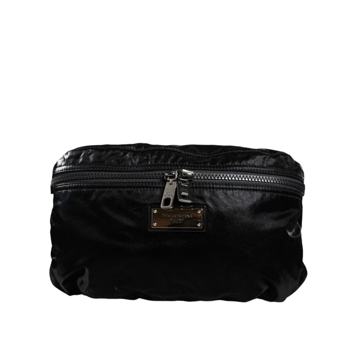 Dolce & Gabbana Black Nylon Fabric Belt Waist Fanny Pack Bag