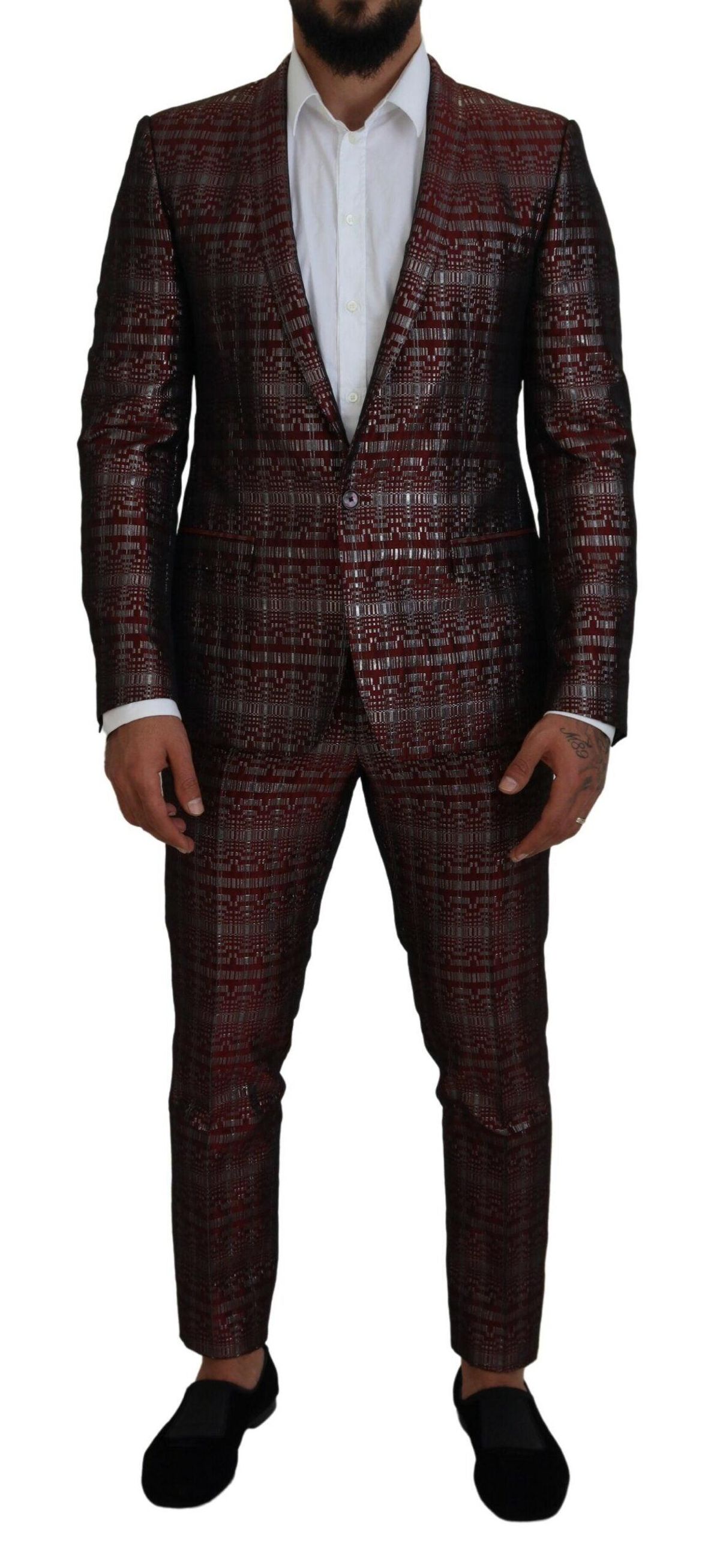 Dolce & Gabbana Bordeaux Fantasy Slim Fit Two-Piece Suit