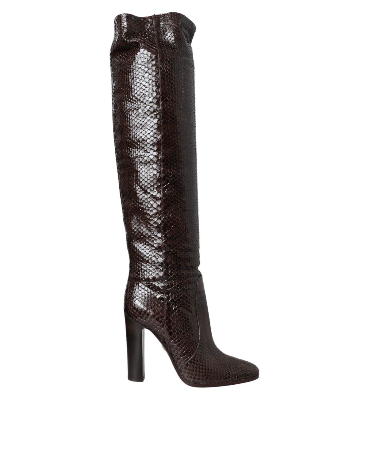 Dolce & Gabbana Brown Exotic Leather Heels High Boots Shoes