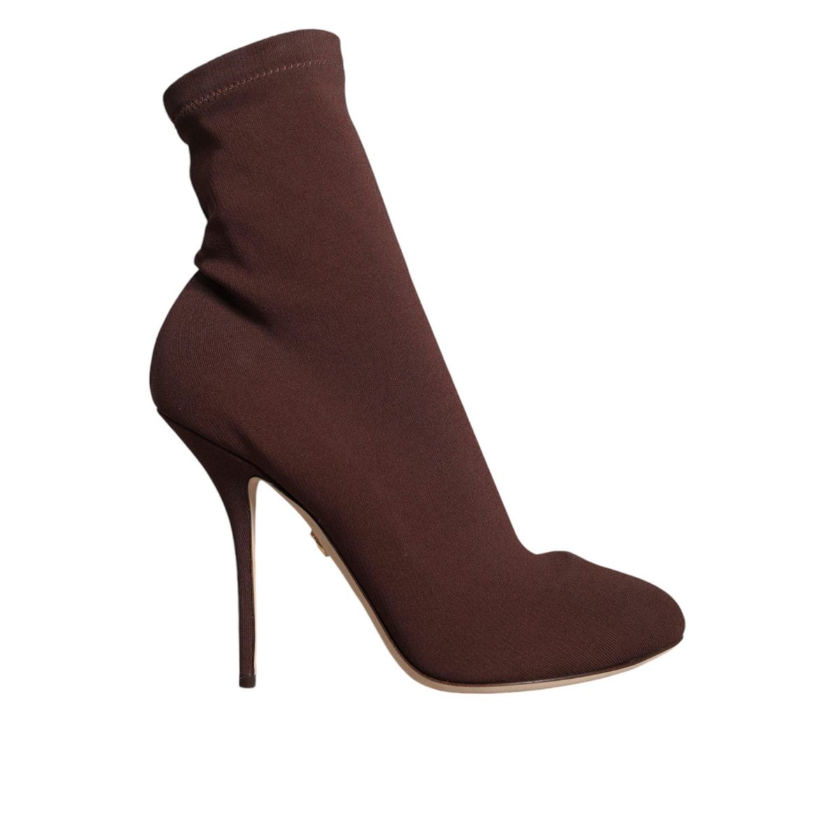 Dolce & Gabbana Brown Stiletto Heels Socks Ankle Boots Sko