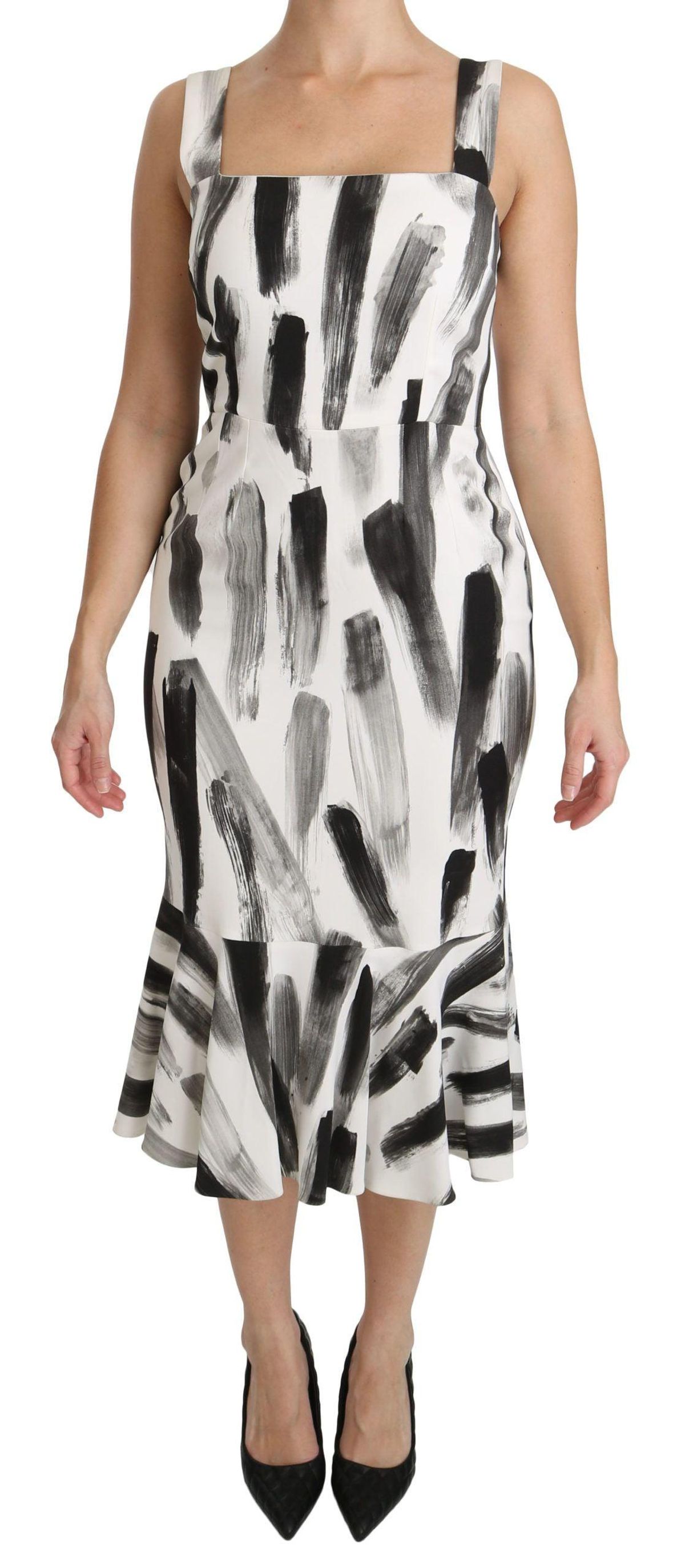 Dolce & Gabbana Chic Monochrome Sheath Midi Dress