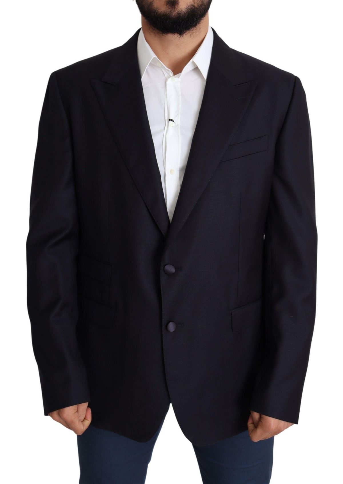 Dolce & Gabbana Elegant Black Virgin Wool Herre Blazer