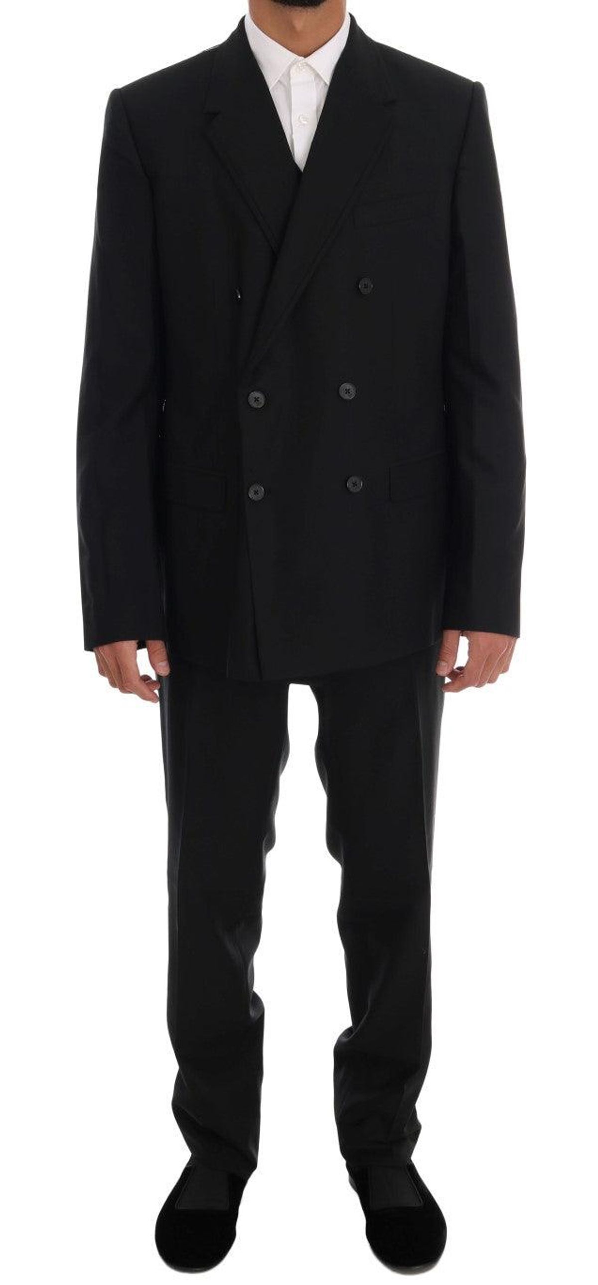 Dolce & Gabbana Elegant Black Wool Three-Piece Suit