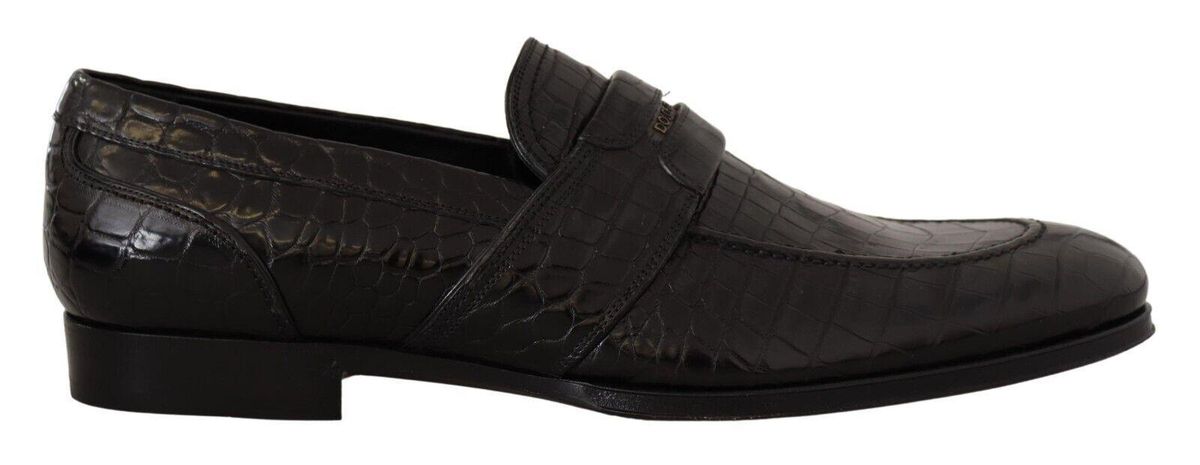 Dolce & Gabbana Elegant Crocodile Leather Moccasin Sko