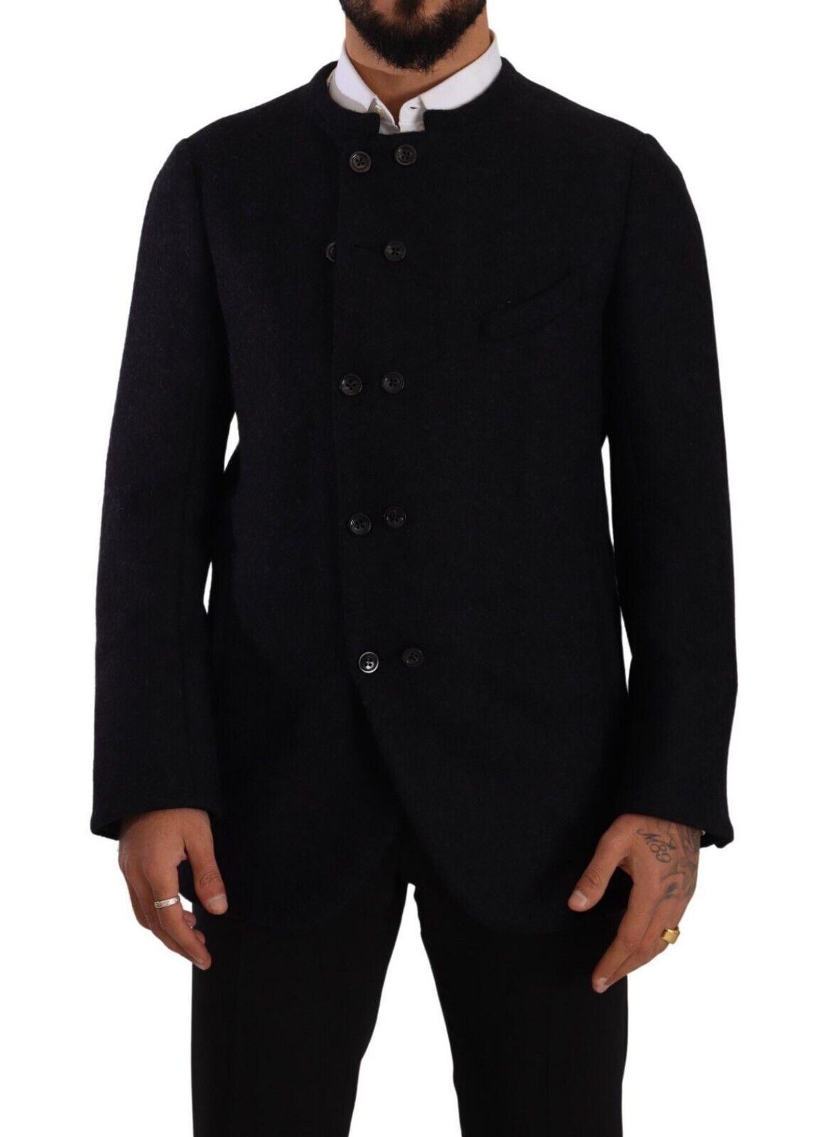 Dolce & Gabbana Elegant Dark Grey Alpaca Blend Jacket