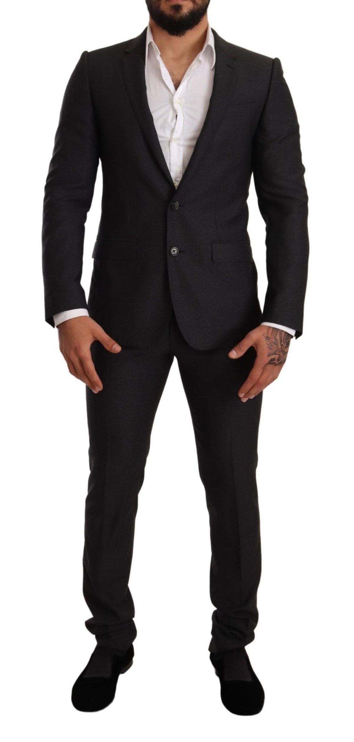 Dolce & Gabbana Elegant Gray Martini Wool Suit