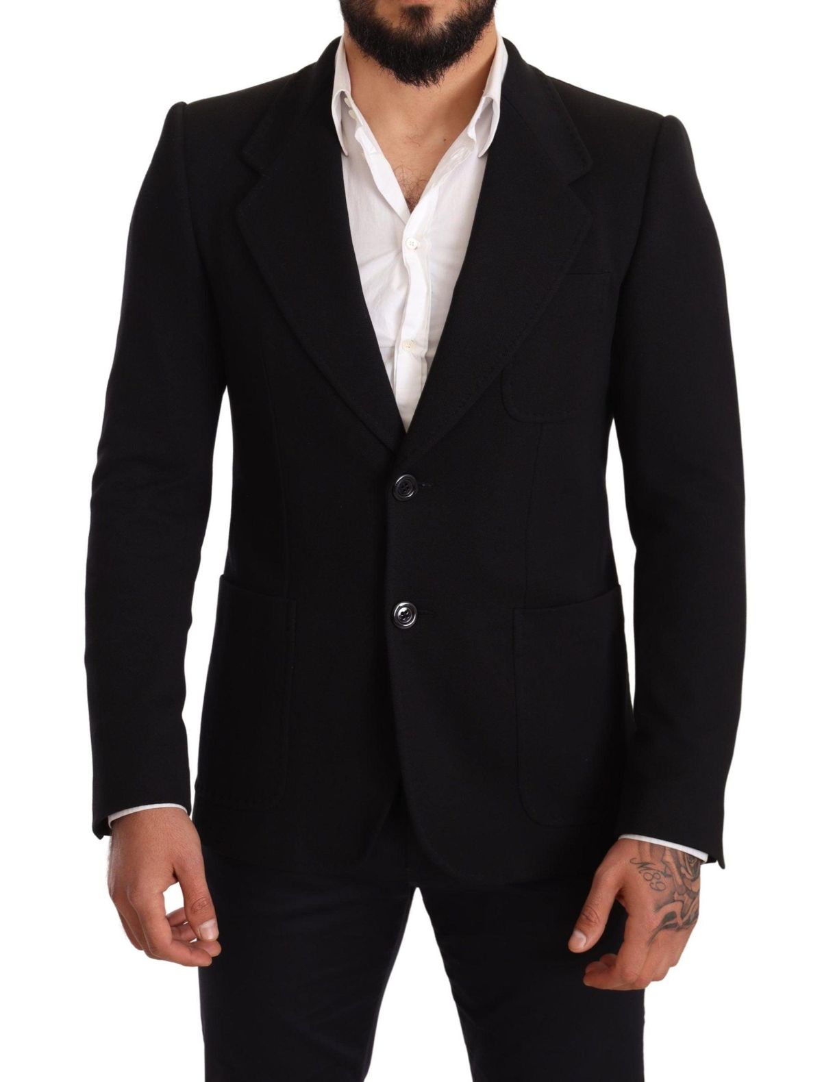 Dolce & Gabbana Elegant Slim Fit Black Cotton Blazer