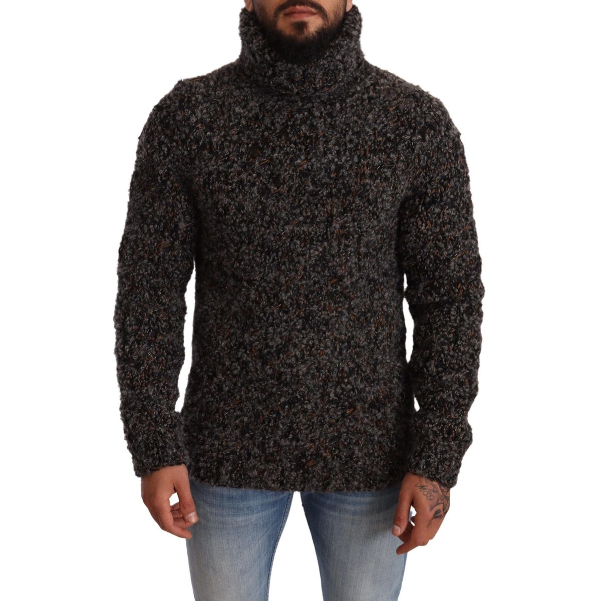 Dolce & Gabbana Elegant Speckled Turtleneck Wool-Blend Sweater