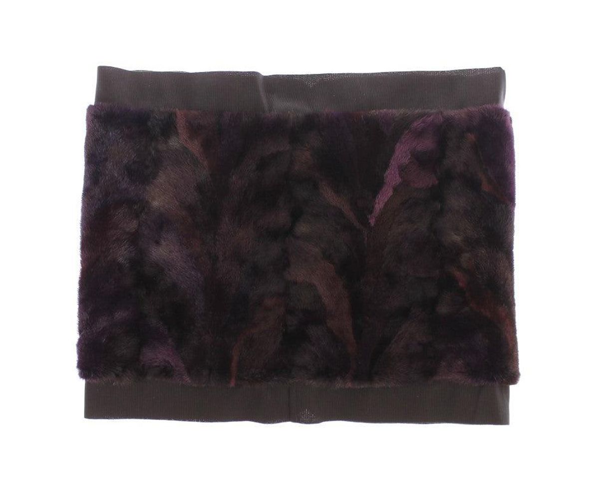 Dolce & Gabbana Exquisite Purple MINK Fur Scarf Wrap