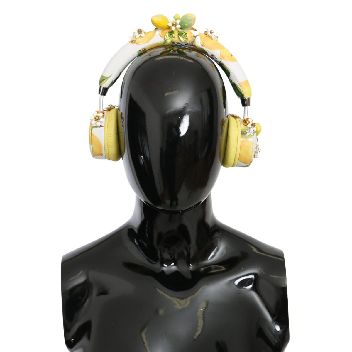 Dolce & Gabbana Glamorous Gold-Embellished Leather Headphones