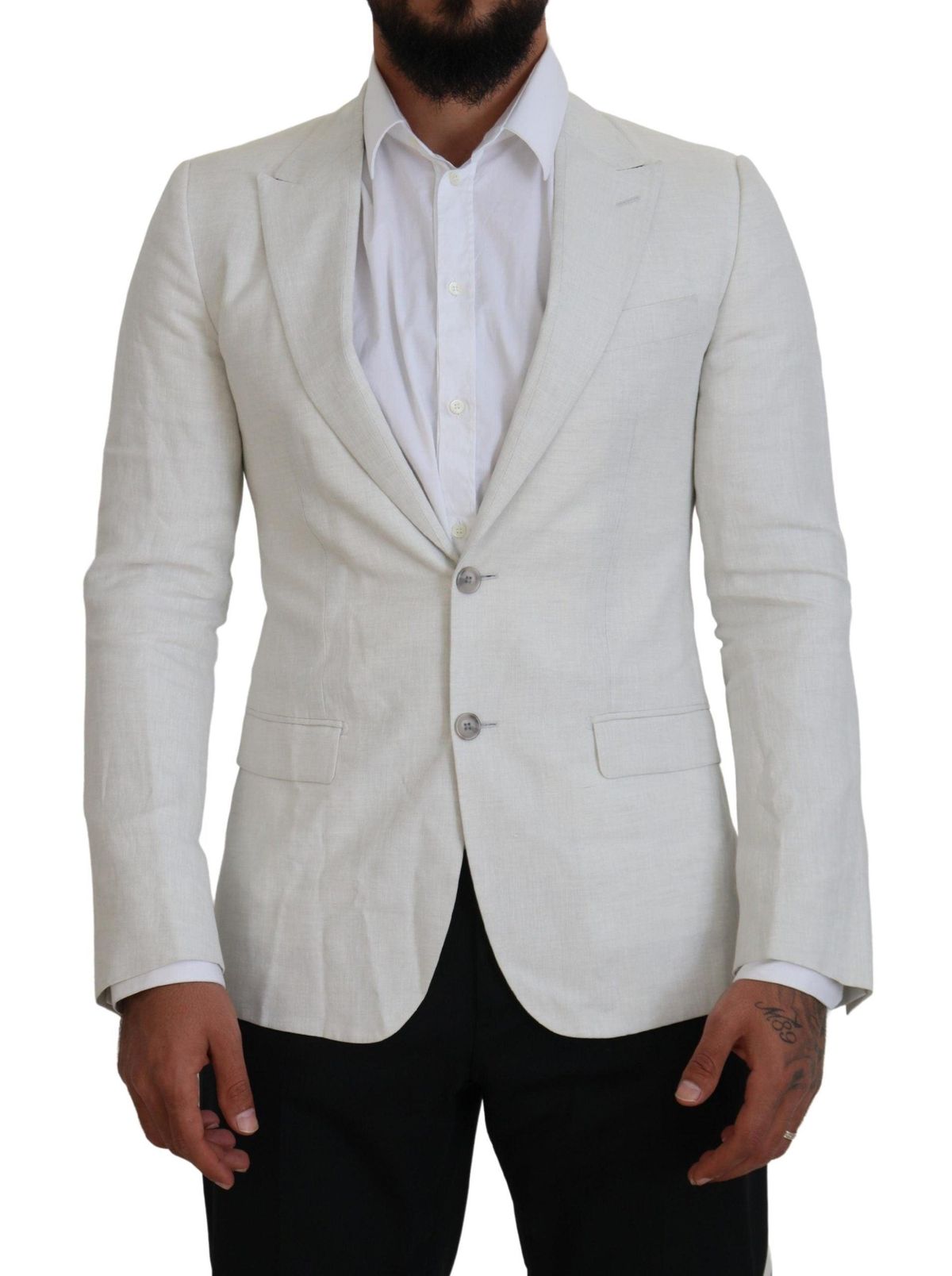 Dolce & Gabbana Hvid Slim Fit Blazer