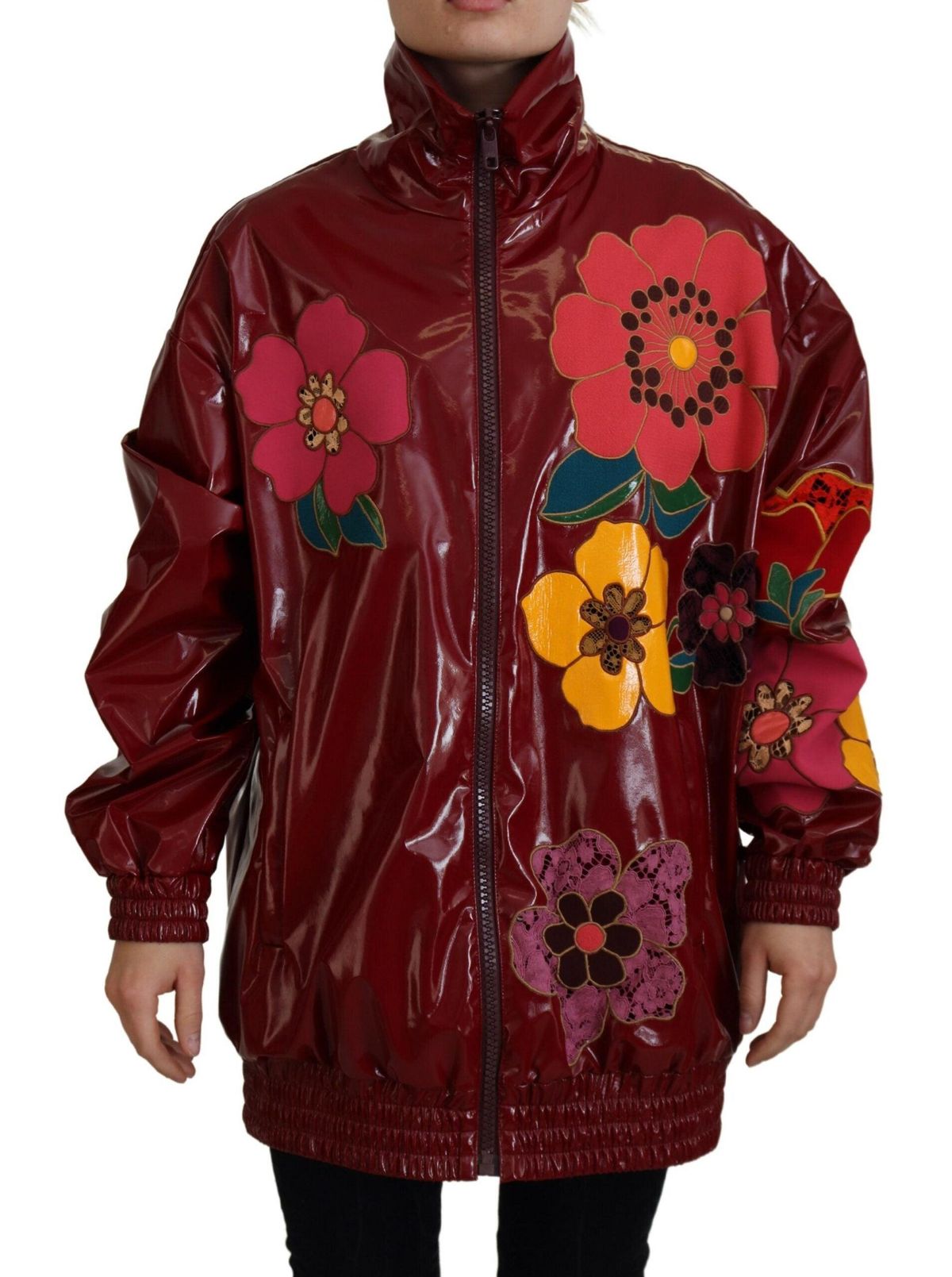 Dolce & Gabbana Maroon Polyester Dame Jakke & Frakke