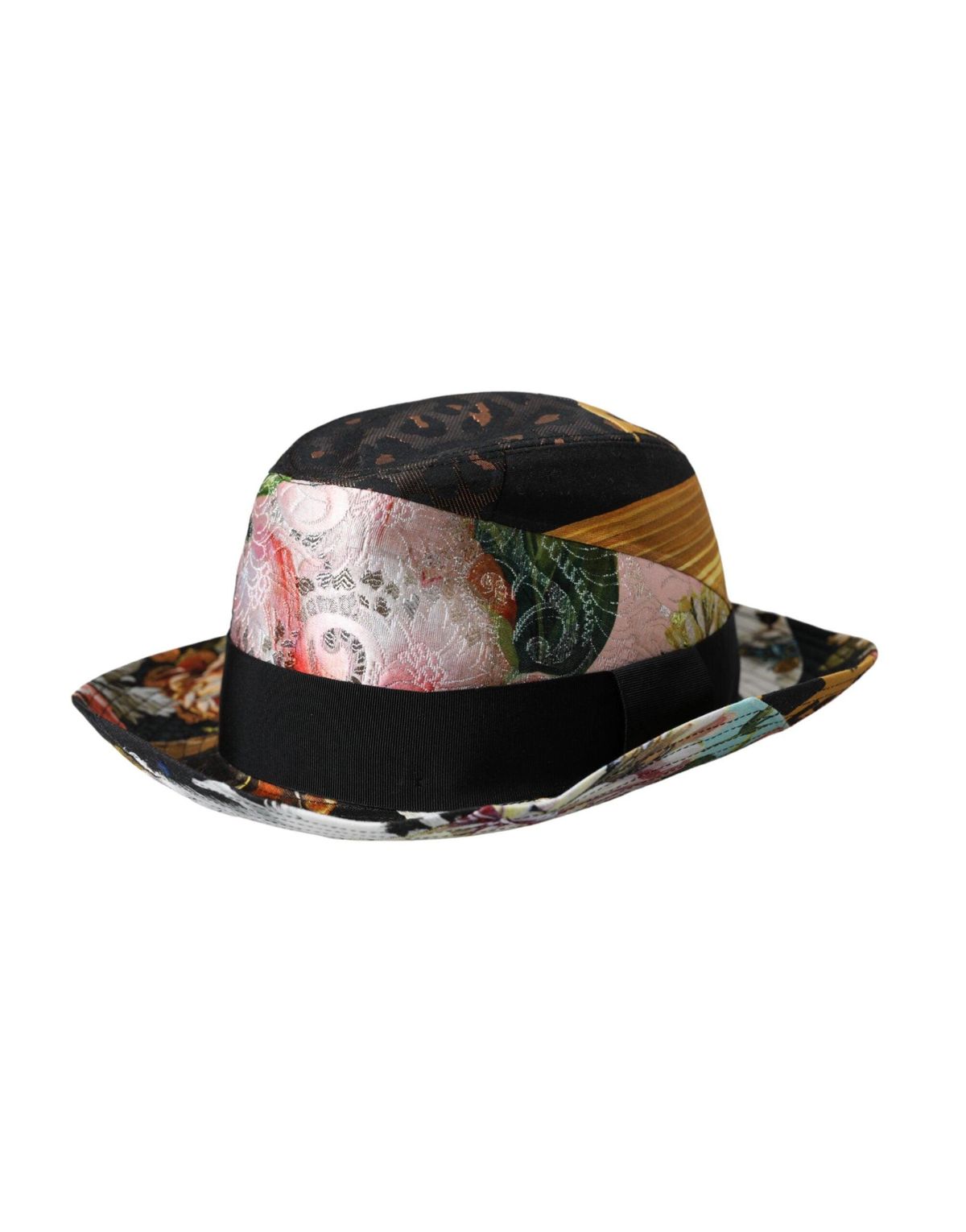 Dolce & Gabbana Multicolor Patchwork Dame Fedora Wide Brim Hat